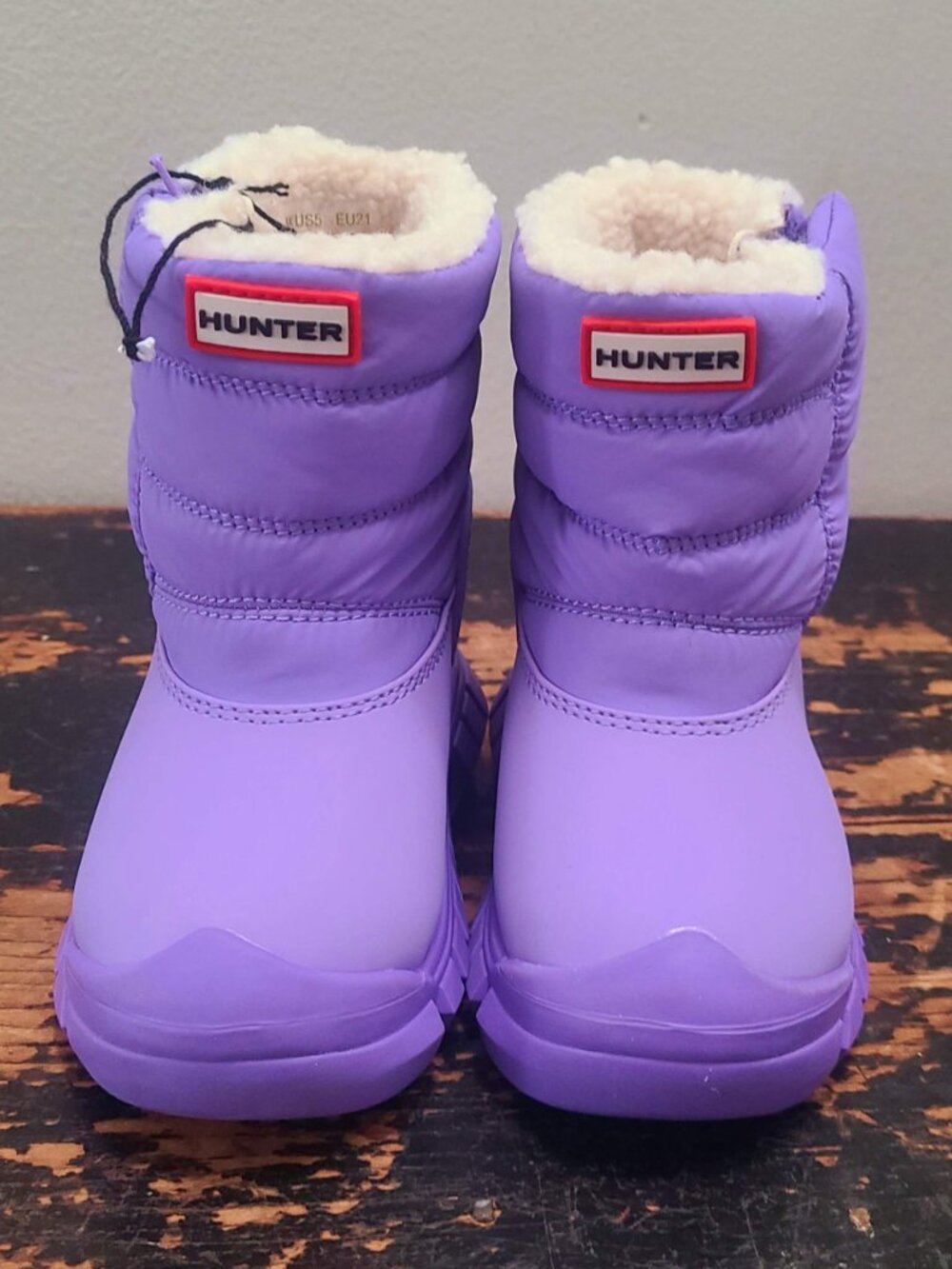 Hunter Toddler Girl Intrepid Insulated Snow Boots Waterproof Purple Boots Size 5